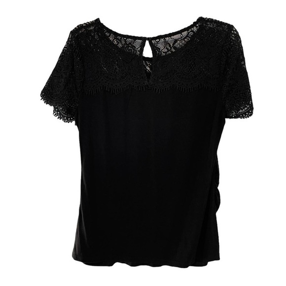 Skies Are Blue Maternity Short Sleeve Top Black - Picture 5 of 10